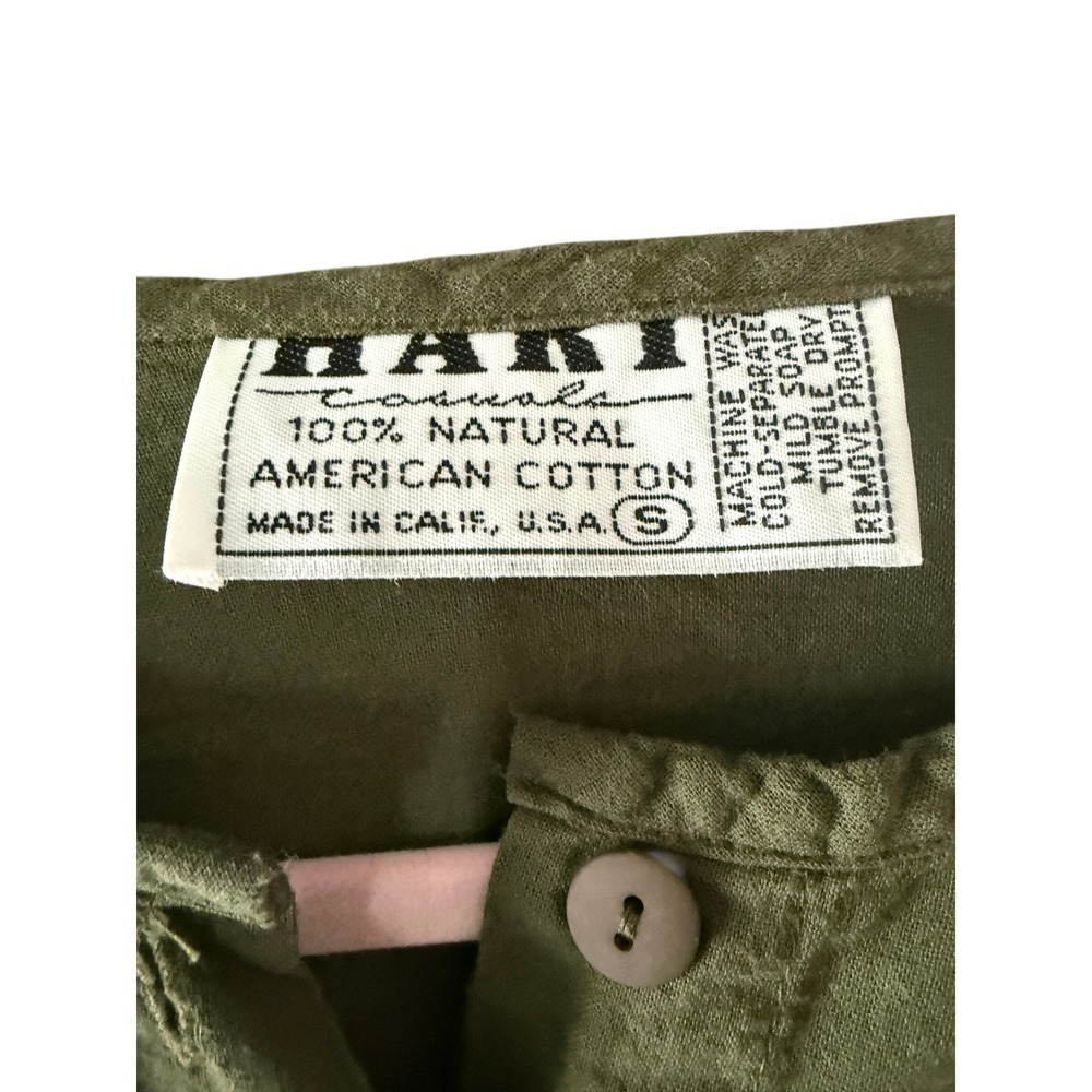 HARI Casuals Olive Green American Cotton Button Down Shirt Small Made in USA - Picture 2 of 5